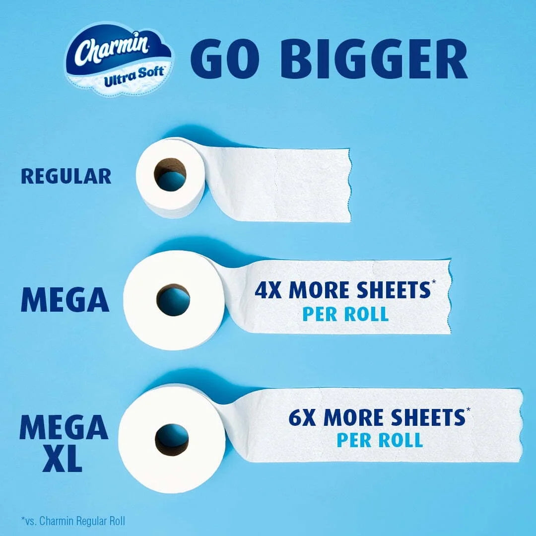 (3 Pack) Toilet Paper Ultra Soft, 6 Mega XL Rolls