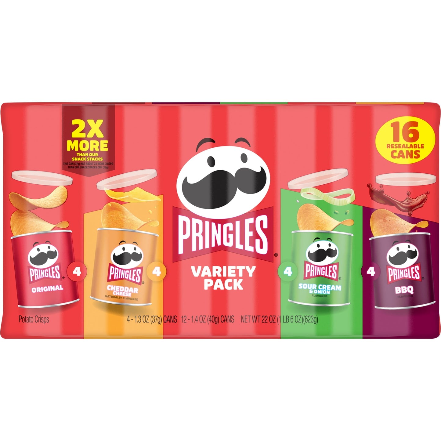 Variety Pack Potato Crisps Chips, Lunch Snacks, 16 Count