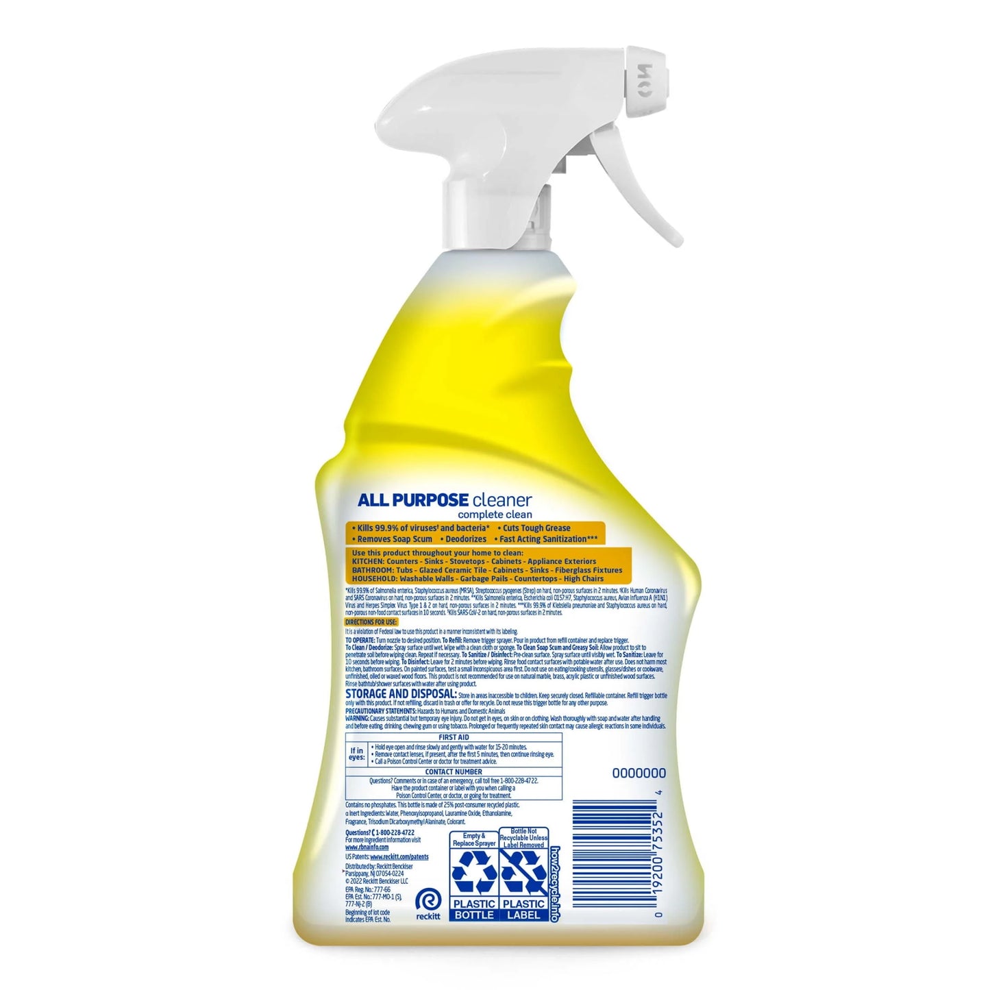 ®, All-Purpose Cleaner, Sanitizing and Disinfecting Spray, Lemon Breeze Scent, 32 Oz, Bottle