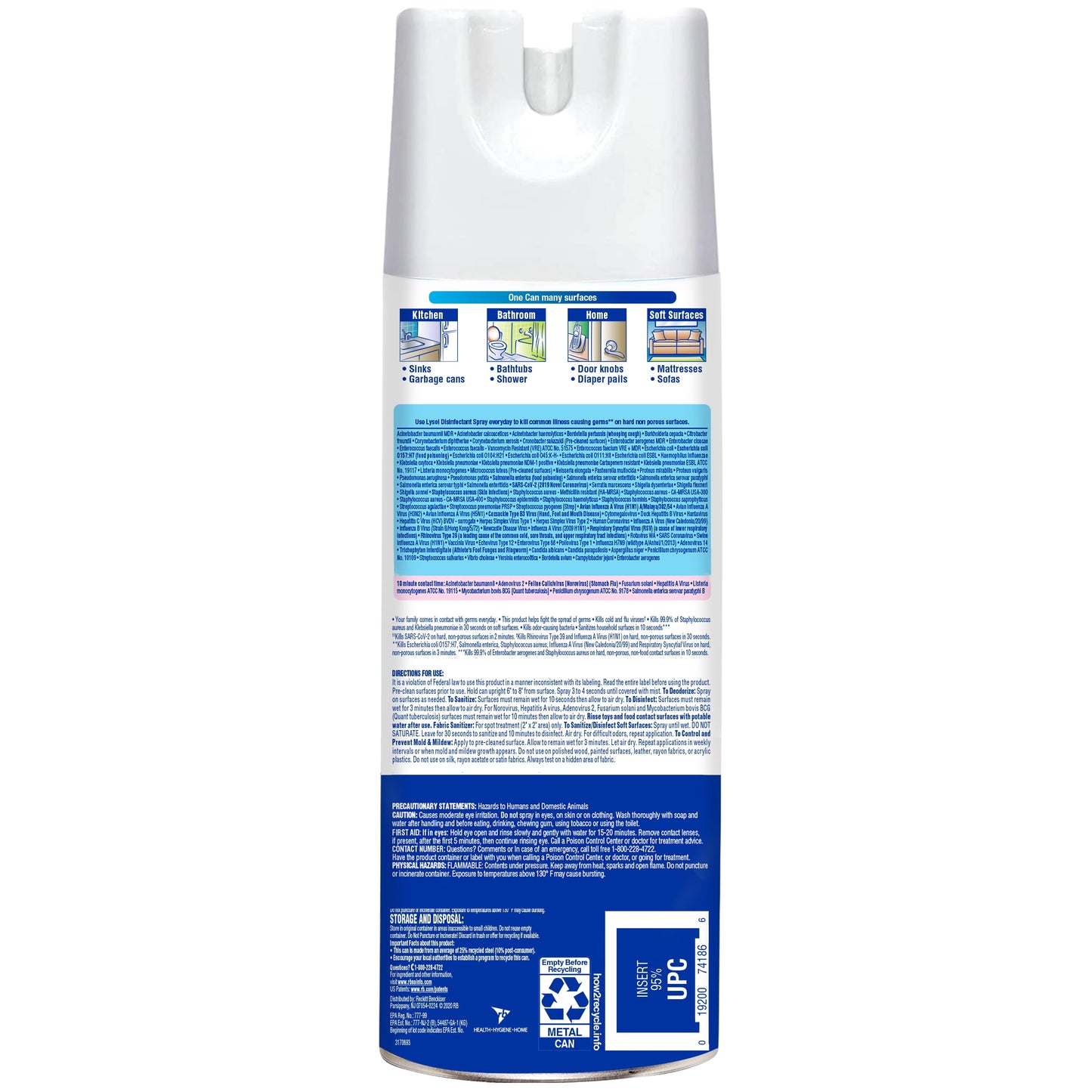 Disinfectant Spray, Sanitizing Antibacterial Disinfecting, Crisp Linen, 12.5 Fl Oz