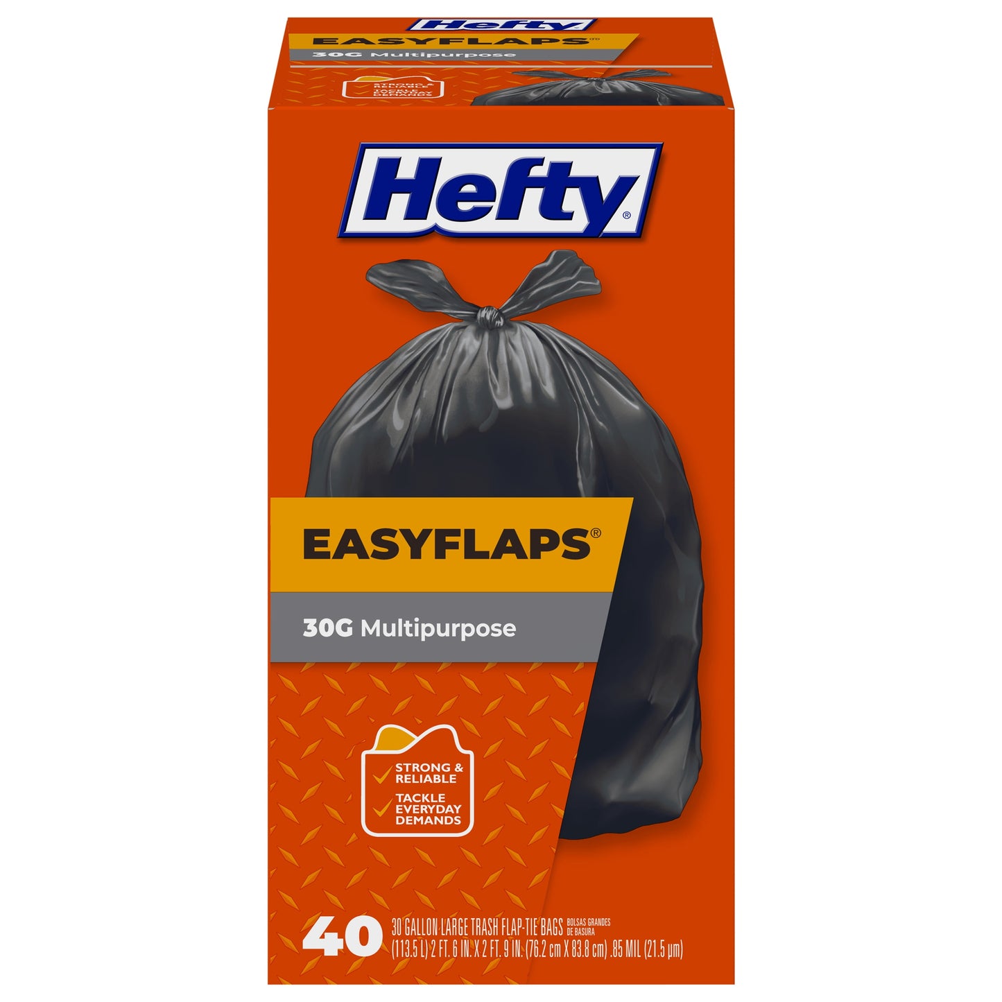 (2 Pack) Easy Flaps Multipurpose Large Trash Bags