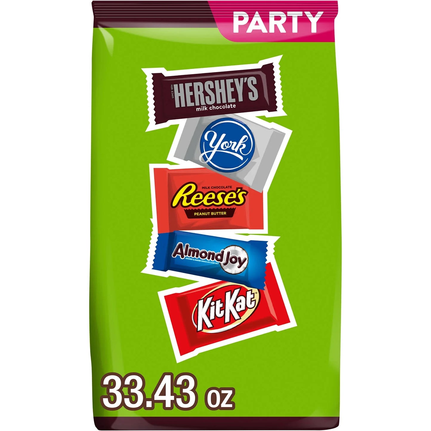 Hershey Assorted Chocolate Flavored Snack Size Candy, Party Pack 33.43 Oz