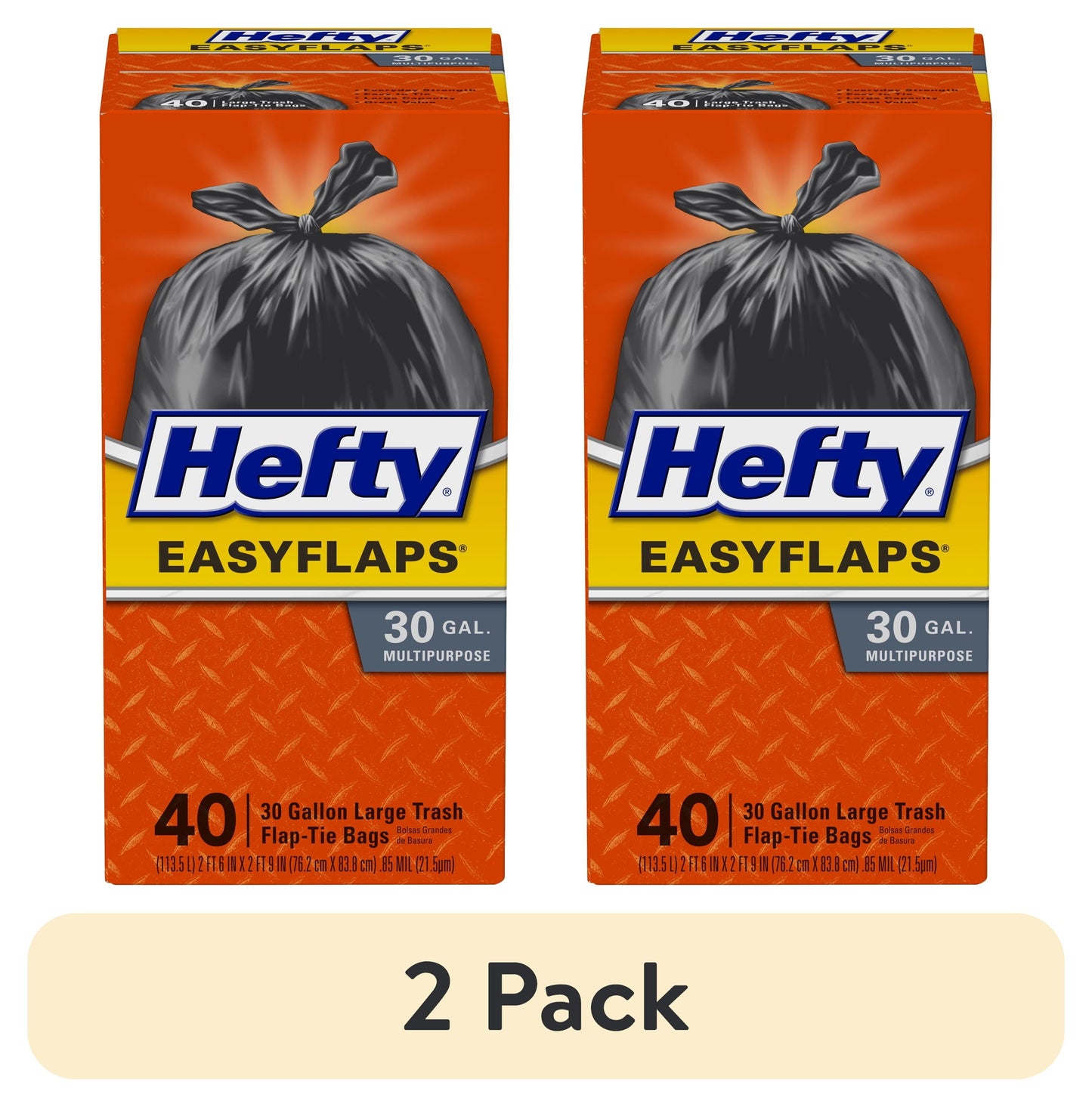 (2 Pack) Easy Flaps Multipurpose Large Trash Bags