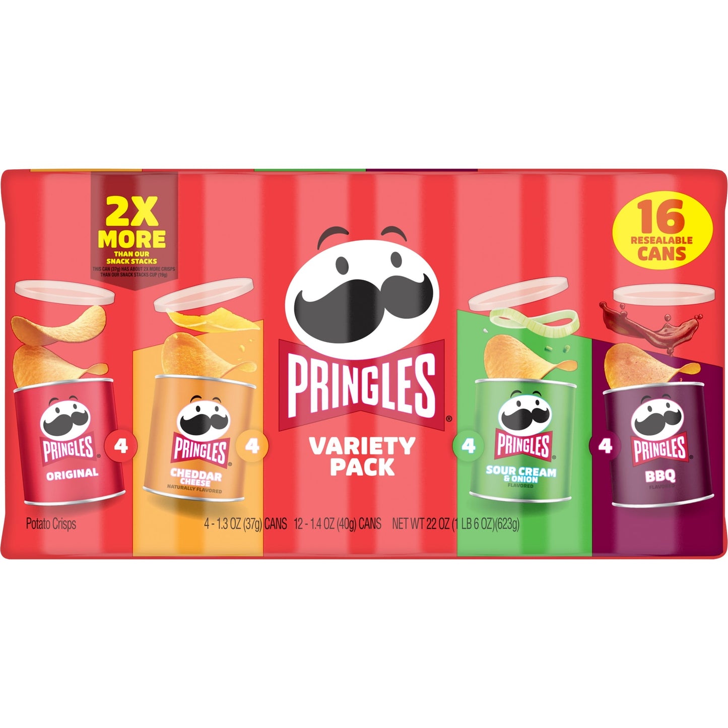Variety Pack Potato Crisps Chips, Lunch Snacks, 16 Count