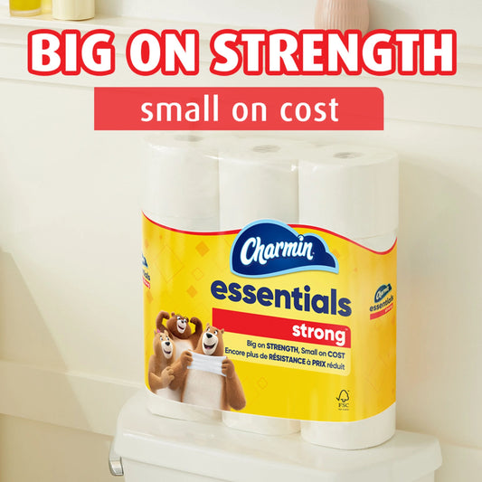 (3 Pack) Toilet Paper Essentials Strong, 6 Mega Rolls