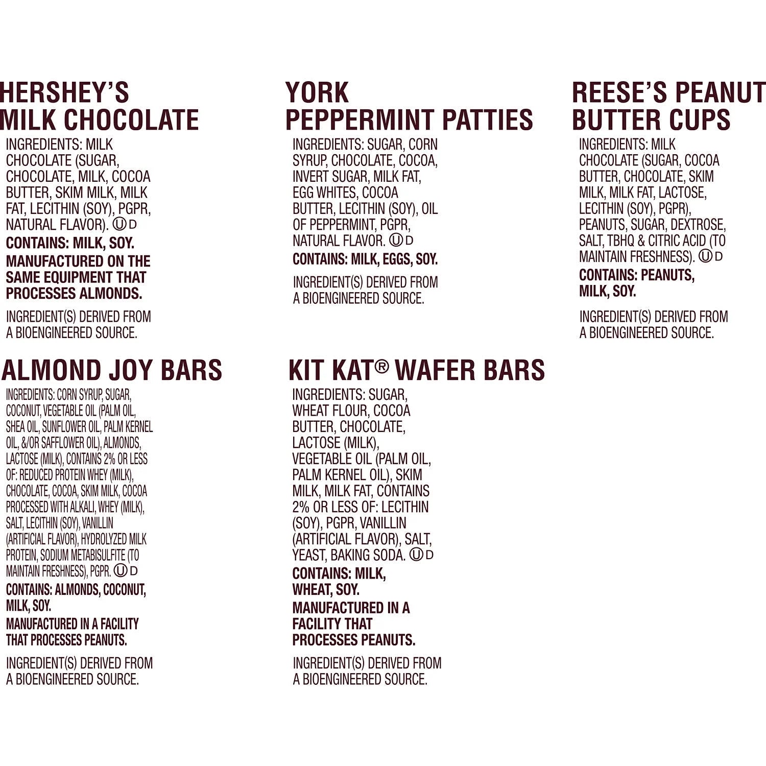 Hershey Assorted Chocolate Flavored Snack Size Candy, Party Pack 33.43 Oz