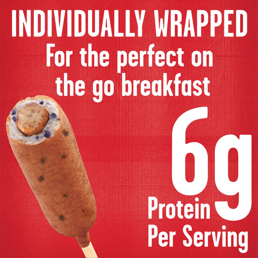 Blueberry Pancakes & Sausage on a Stick, 30 Oz, 12 Count (Frozen)