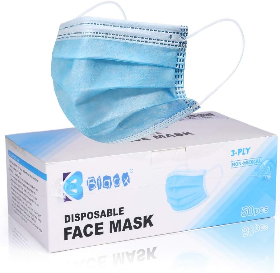 Face Mask Disposable Earloop Blue 50Pcs