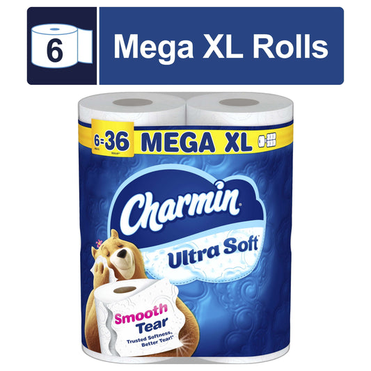 (3 Pack)  Toilet Paper Ultra Soft, 6 Mega XL Rolls