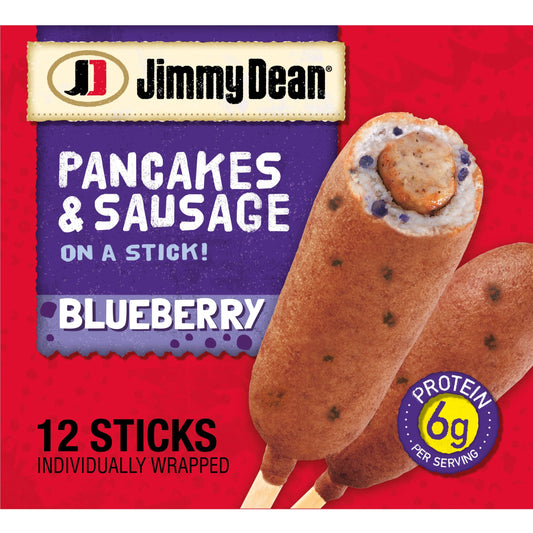 Blueberry Pancakes & Sausage on a Stick, 30 Oz, 12 Count (Frozen)
