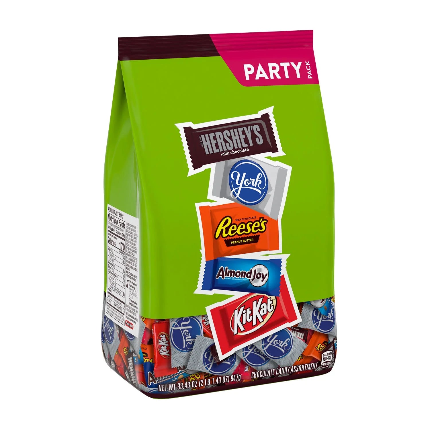 Hershey Assorted Chocolate Flavored Snack Size Candy, Party Pack 33.43 Oz
