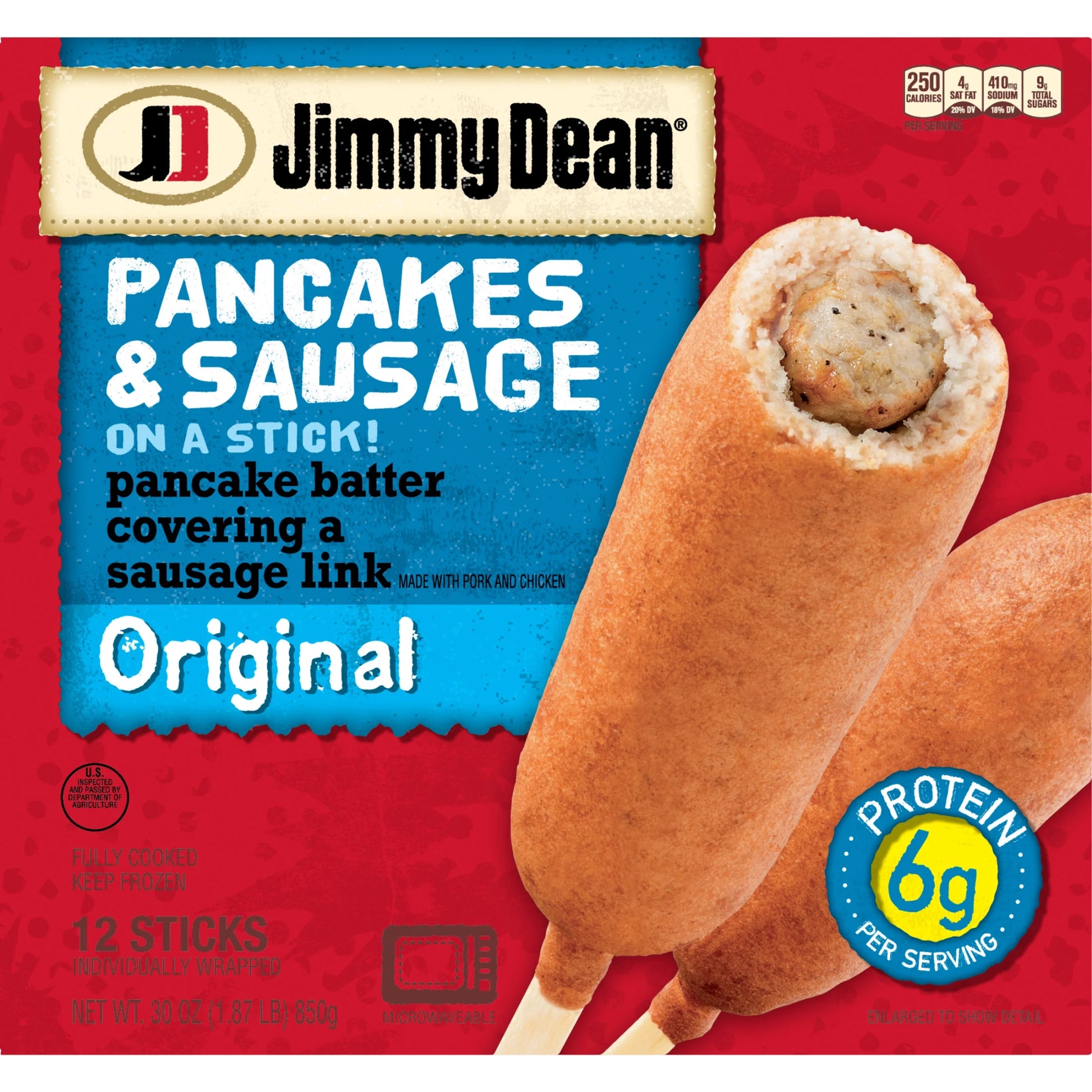 Original Pancakes & Sausage on a Stick, 30 Oz, 12 Count (Frozen)