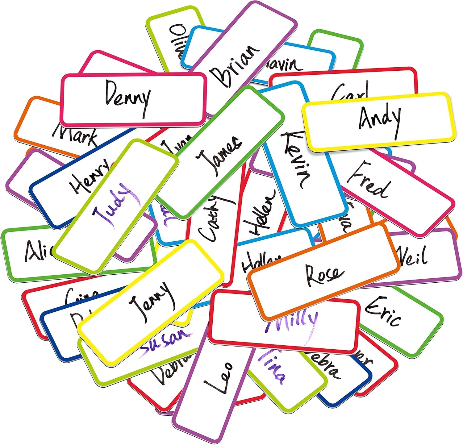  Dry Erase Reusable Name Tag Label 